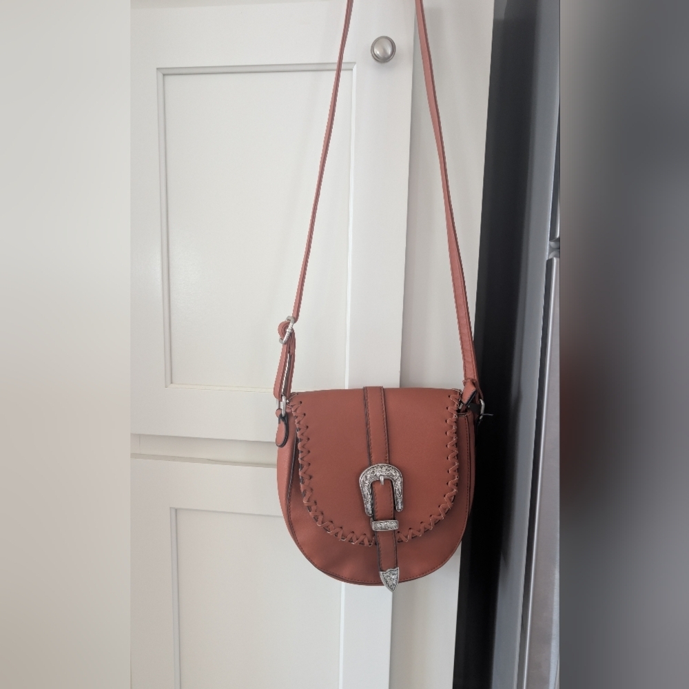 Brown Burnt Orange  Synthetic Leather western Crossbody Bag